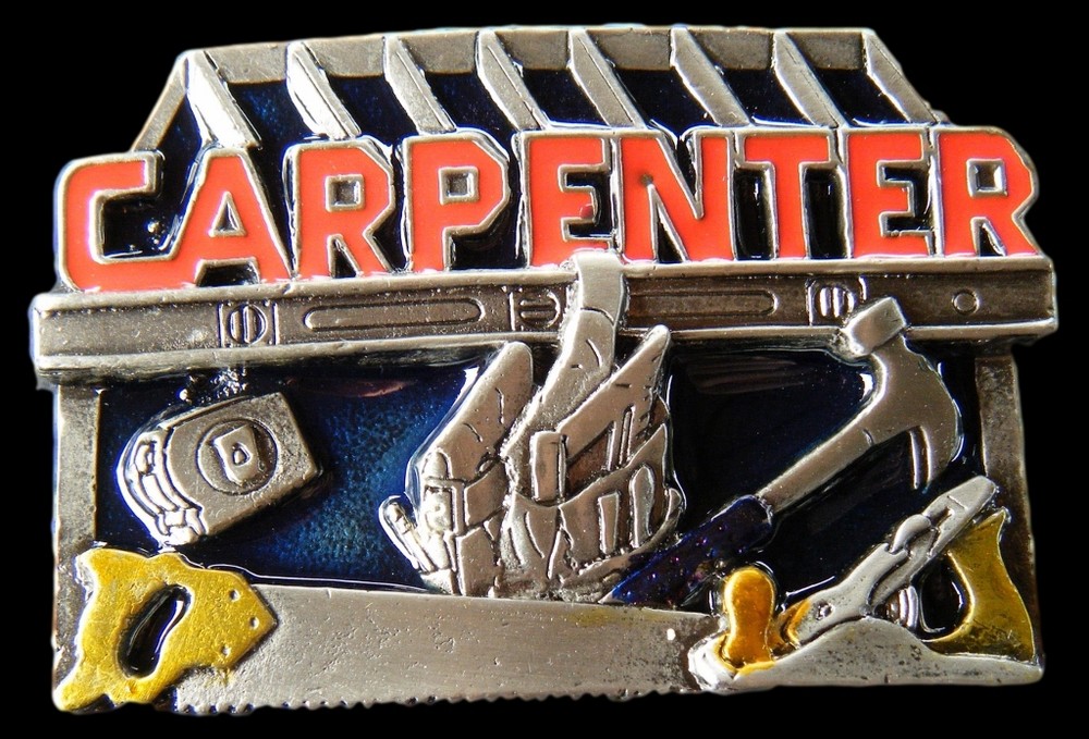 Carpenter Wood Workshop Handsaw Workers Tools Belt Buckle Boucle de Ceinture