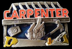 Carpenter Wood Workshop Handsaw Workers Tools Belt Buckle Boucle de Ceinture