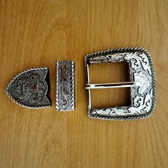 Western Cowboy Belt Buckle: Silver Horse Ornament, 1.5 inch