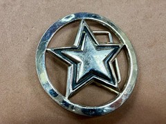 Famous Stars & Straps Five Point Star Logo See-Trough Silver Color Belt Buckle