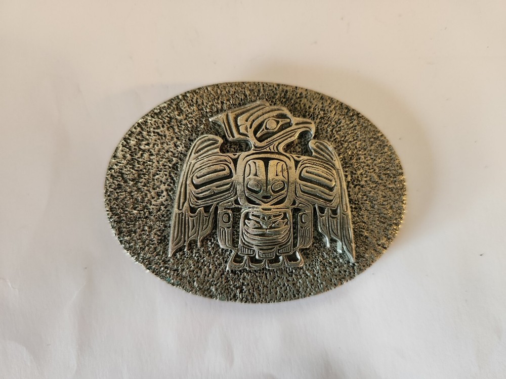Pewter Aztec Design Belt Buckle. Frederick Of Canada Brand. 7-31-2383