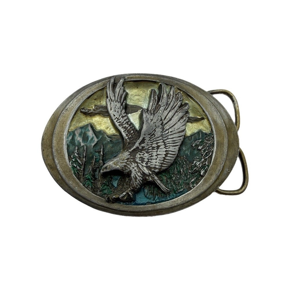 Vintage 1988 Eagle Mountain Scene Belt Buckle – Made in USA – CH Inc., #1153