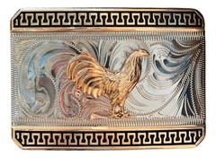 Mexican Rooster Chicken Charro Cowboy Belt Buckle Hebilla Vaquera Made In Mexico