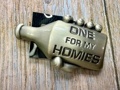 One For My Homies Bottle Novelty Cutout Silver Moon Belt Buckle New With Tags