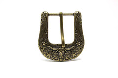 Gold Longhorn Head Belt Buckle,( 1.5 ») Removable Western Buckle For Men Women