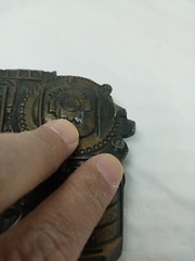 Vtg. Install 1978 Bronze Locomotive Train Belt Buckle. Antiq Finish.#1142. Heavy