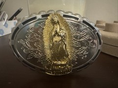 This Is A Silver and Gold-plated Western-style Belt Buckle Featuring an Image In