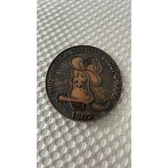 Vintage 1982 Bronze Boy Scouts Mid America Council Scout O Rama Belt Buckle