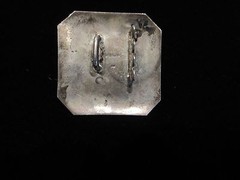 Vintage Buckle Sterling Silver 14K Gold Mother of Pearl Heart Shape Hand Made