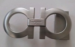 AUTH. SALVATORE FERRAGAMO SILVER GANCINI BELT BUCKLE FOR 1.3&Prime; WIDE BELT STRAP