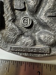 BELT BUCKLE BLOWOUT: Vintage C&J Eagle Belt Buckle + 40 Used Leather Belt BB-219