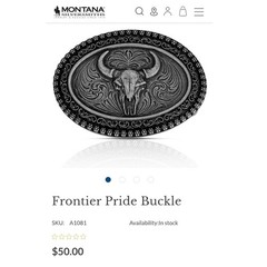 Montana Silversmiths Frontier Pride Buffalo Skull Western Belt Buckle NEW
