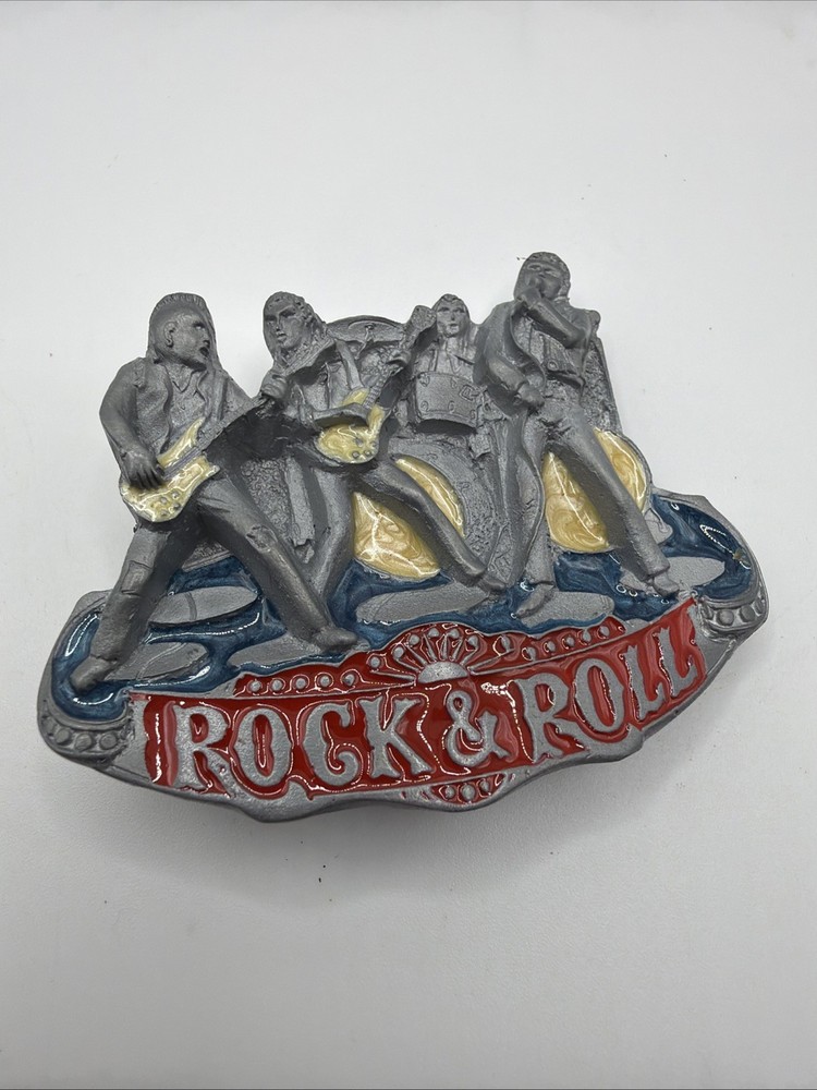 Rock & Roll Rockabily Band Belt Buckle Classic Oldies 50s Music 1982