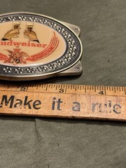 Vintage/undated Budweiser Beer belt buckle. 3.5&Prime; Wide.