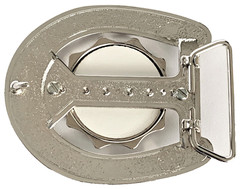 BELT BUCKLES Coin Silver Dollar Screw Back Mount Silver Horseshoe Western NWOT!