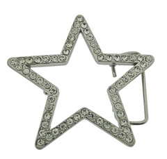 New Men Big Silver Metal Star Belt Buckle Rhinestone Blinged Style Cowgirl Rodel