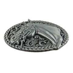 Men&rsquo;s Western Horse Head Belt Buckle Antique Silver Tone Fits 1.5 inch Belt
