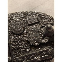 Vintage GAP Belt Buckle Air Force Academy USA 90s Collegiate Pewter Oval Buckle