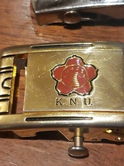 Belt Buckle Lot Asian Styled Brass Buckle & Silver Military Style