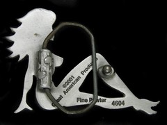TI05121 COOL 2001 **TRUCKER GIRL SILHOUETTE** NOVELTY PEWTER BELT BUCKLE