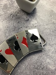 BELT BUCKLE In The Shape Of a Playing Card Deck Streetwear Men&rsquo;s Hype OS Size