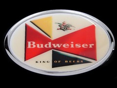 SB13127 *NOS* REALLY NICE **BUDWEISER KING OF BEERS** ADVERTISEMENT BELT BUCKLE
