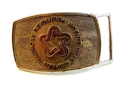 American Revolution Bicentennial Silver Tone Belt Buckle by Lee