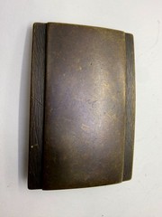 Rustic Simple Plain Textured Border Brass Tone Rectangular Belt Buckle