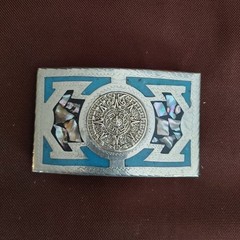 Vintage Aztec Mayan Calendar Sun Dial Belt Buckle