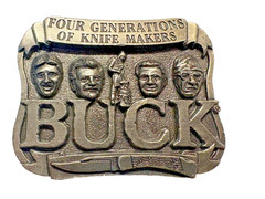 Original Buck Knives Commemorative Pewter Belt Buckle Discontinued. READ