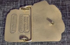 Vintage 1982 XTek Mining Products Solid Brass Belt Buckle DynaBuckle Made In USA
