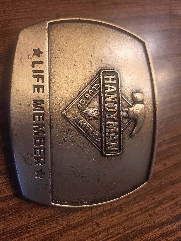 Handyman Club Of America Life Member Tool Shop Carpenter 1996 Belt Buckle BRASS