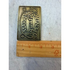 Vintage Mavrik Aquaflow Pentac Brass Tone Rectangular Belt Buckle Industrial 3in