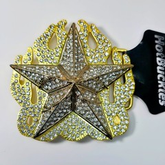 HotBuckles Western 3D Texas Lone Star Rhinestone Belt Buckle – NOS