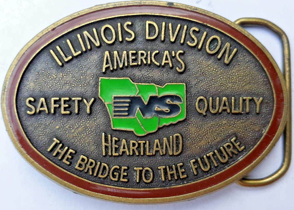 vtg NS belt buckle Illinois Division America&rsquo;s Safety Heartland Bridge Future