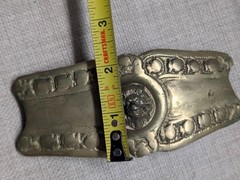 antique LION HEAD belt buckle MILITARY army BRASS vintage TURKISH ottoman BRONZE