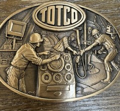 Hughes And Totco Vintage Oil Field Drilling Belt Buckles *MINT CONDITION*