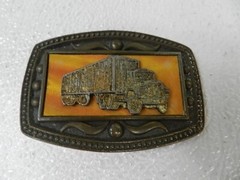 Vintage BELT BUCKLE C11 NEW YORK BIG RIG SEMI 18 WHEELER TRUCKER STYLE