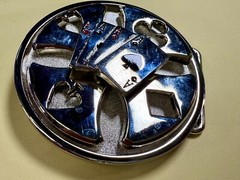 Four Aces Poker Cards Gambling Casino Silver Color Large Spinner Belt Buckle