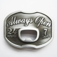 NEW ALWAYS OPEN BOTTLE OPENER BEER SODA BELT BUCKLE