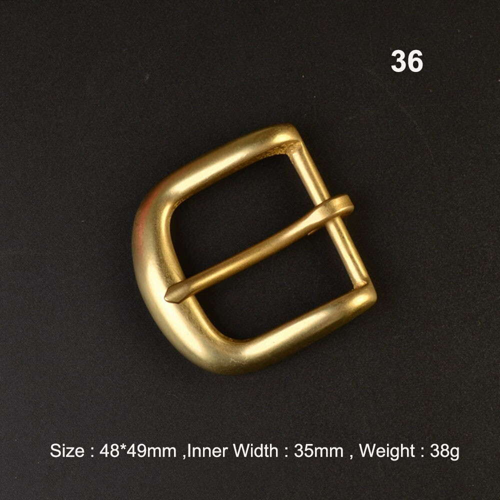 Solid Brass Pin Buckle for Leather Craft Making Belt Replacement 35mm Width