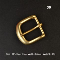 Solid Brass Pin Buckle for Leather Craft Making Belt Replacement 35mm Width
