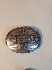 Belt buckle union jack crown 1.5&Prime; Belt Four Crowns Around British Flag