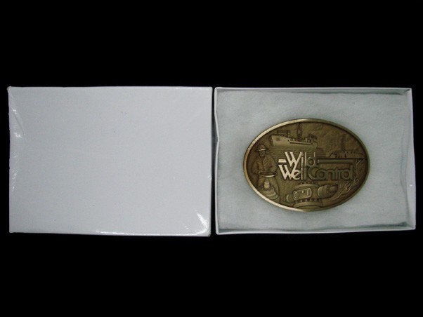 TB01172 *NOS* 2014 **WILD WELL CONTROL** OILFIELD SOLID BRONZE BELT BUCKLE