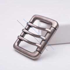 Heavy Sturdy Retro Triple Tongue Pin Prong Men Belt Buckle Fit 45MM Belt Straps