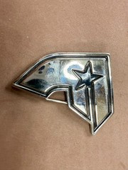 Famous Stars & Straps Silver Black Star Logo Metal Y2K Belt Buckle