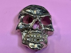 Skull Head with Rhinestone Teeth Halloween Gothic Punk Belt Buckle by Rock Rebel