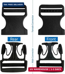 2&Prime; Heavy-Duty Buckle & Straps Set: 6-Pack Side Release Plastic Buckles+11 Yards