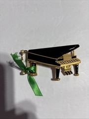 VTG 1992 Signed Mimi Di N Black And Gold Piano Belt Buckle