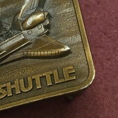 Space Shuttle & Satellite Vintage Brass Belt Buckle The Buckle Connection